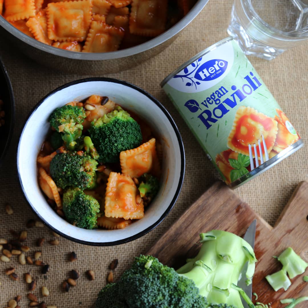 Rezept Vegane Ravioli mit Broccoli und Pinienkernen